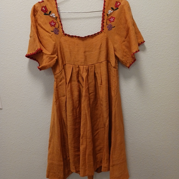 Madewell Womens XSmall Embroidered Square Neck Dress - Picture 5 of 6